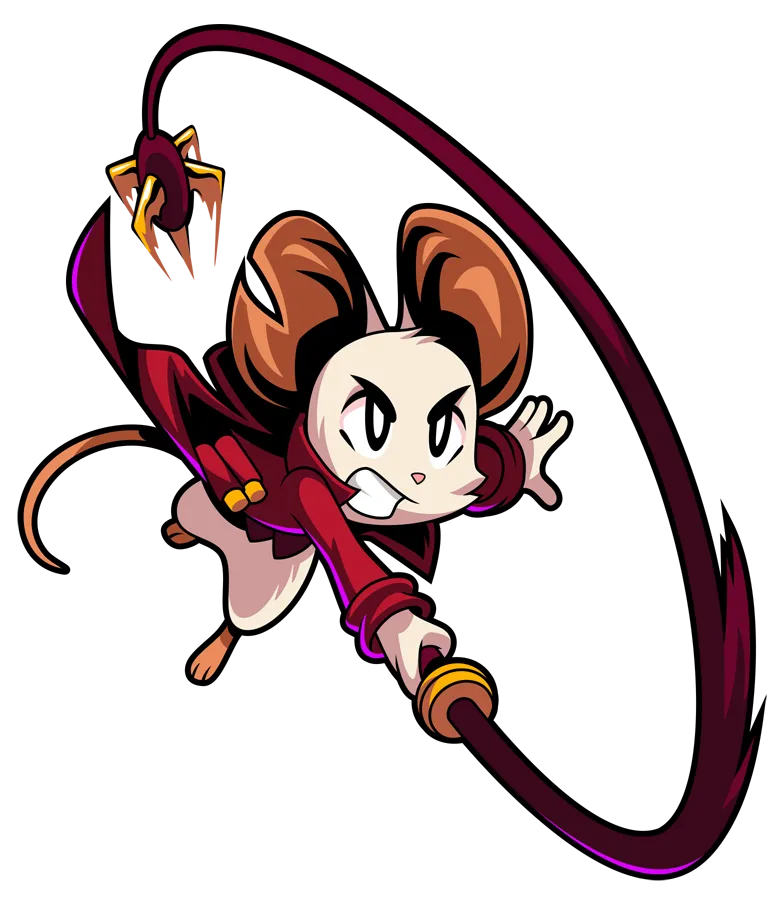Mina whipping the Nightstar at an enemy